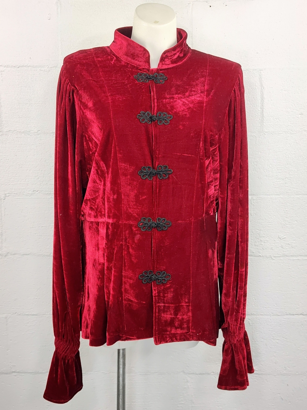The Pyramid Collection Deep Red Velvet Jacket Top
